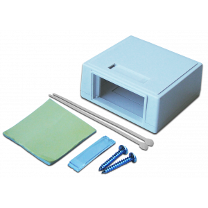 Wall mounting box for one modular insert, white